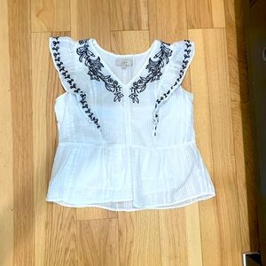 Loft blouse with flutter sleeves. Small Petite